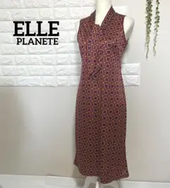 ELLE PLANETE ノースリーブワンピース リボンタイ付 薄手 40