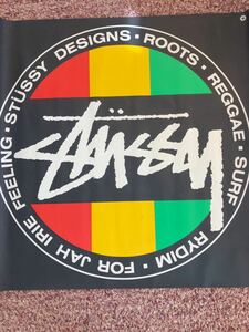 STUSSY 90s オールド フラッグ バナー ラスタ 希少 ステューシー