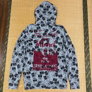 ヒステリックグラマー x Andy Warhol コラボ バクプリ入り 総柄 スウェット ZIP パーカー 灰M レア アンディウォーホル hysteric glamour