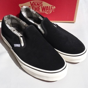 28cm Vans Slip-On スエード バンズ スニーカー スリッポン ブラック COZY HUG BLACK US10