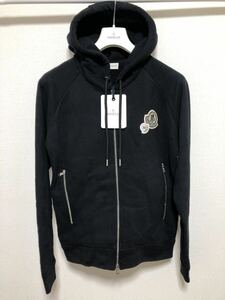 未使用 MONCLER MAGLIA CARDIGAN パーカー ブラック XXL 正規品 送料無料 ワッペン スウェット フード プルオーバー 黒 トレーナー 