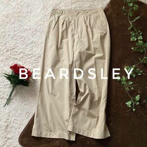 BEARDSLEY　ビアズリー　ピュアコットン　タックロングパンツ　ワイド　フリーサイズ　ベージュ