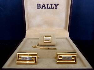 ◎№5106◎■美品■バリー【BALLY】【シルバー・ゴールド】■カフス♪&タイタック・ セット♪