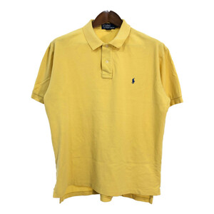 90年代 Polo by Ralph Lauren ポロ ラルフローレン ポロシャツ ワンポイントロゴ イエロー (メンズ L) 中古 古着 R5608