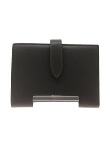 CELINE◆2つ折り財布/レザー/GRY/無地/レディース//