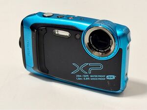 FUJIFILM FinePix XP140 ブルー 防水 通電確認 現状品 ジャンク バッテリー SDカード 中古 コンデジ デジカメ デジタルカメラ