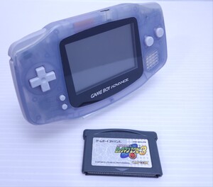 ゲームボーイアドバンス AGB-001 クリア 青本体+ゲームソフト セットGame boy Advance GBA 希少品/ 美品/ 動作品(H-189)