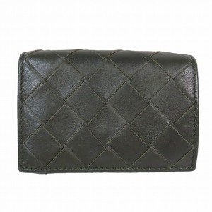 ボッテガヴェネタ BOTTEGA VENETA 三つ折り財布 イントレチャート ミニ ウォレット バイカラー タイニー 667036 カーキ×イエロー