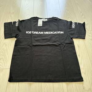 未使用●Tommy×MILKFED.ICE CREAM MEDICATION オープン スリーブ トップ ス/半袖/Tシャツ/黒/ブラック/トミーフェブラリー/コラボ★1353-4