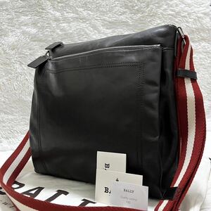 未使用級 付属品付き BALLY バリー ショルダーバッグ 本革 トレインスポッティング トレスポ ダブルポケット レザー 斜め掛け メンズ