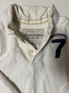 Abercrombie and Fitch L/S rugby, ラガーシャツ, Mサイズ, アバクロンビー, 色移りあり