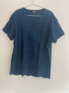 RRL インディゴ　ダメージ　Tシャツ Lサイズ シャツ　デニム　ラルフローレン　スウェット