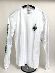 VOLCOM ボルコム A3642202WHT① メンズ Lサイズ 長袖Tシャツ シンプルなロンティー ホワイト 白色 ロゴ Logo ヴォルコム 新品即決 送料無料