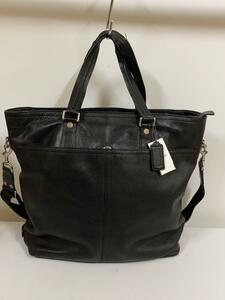 COACH◆トートバッグ/レーヨン/BLK/無地/H1169-F77181