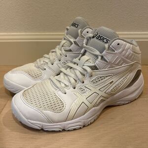 美品 21.5cm アシックス ダンクショットMB 9 asics DUNKSHOT MB 9 白銀 ホワイト 21.5センチ ミニバス 小学生 キッズ バッシュ