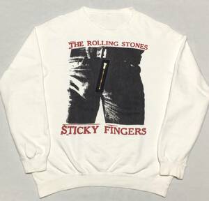 THE ROLLING STONES ローリング・ストーンズ STICKY FINGERS スウェット トレーナー クルーネック ジップ付き 古着 ビンテージ 80s-90s