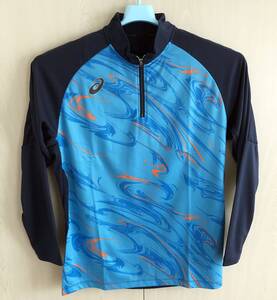 ★★★新品！【大きいサイズ】asics(アシックス) ストレッチ　ハーフジップジャケット （3XL)　ミッドナイト/アイランドブルー★★★