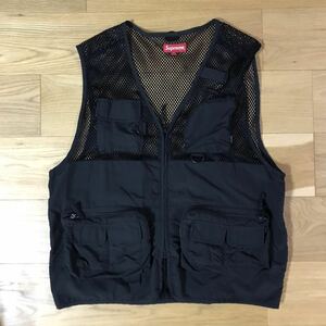 1円スタート！Lサイズ！送料込み！Supreme Mesh Cargo Vest メッシュ カーゴ ベスト Black シュプリーム黒 ブラック