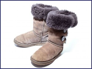 オーストラリア製★UGG★ベイリーボタントリプレット/1873/ムートンブーツ:23.0暗茶◆SA17