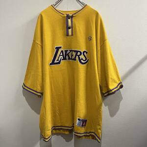 ビンテージ　90s　チャンピオン　LAKERS　レイカーズ　NBA　バスケ　半袖　スウェット　240311