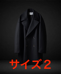 STUDIOUS CITY (ステュディオス シティ) / SUPER140S OVER P COAT オーバーPコート ピーコート ブラック サイズ2 (M~L相当)