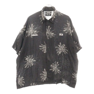 ウィンダンシー 22SS ×NEIGHBORHOOD HAWAIIAN R-SHIRT SS ネイバーフッド ハワイアン レーヨン 半袖シャツ ブラック 221FRWSN-SHM02S