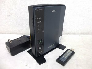 11132★NEC Aterm 無線LAN Wi-Fiルーター WR8700N USBスティックセット WN3000NU★中古★