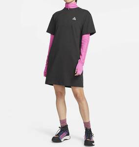 ナイキ ACG レディース ドライフィット ADV Tシャツ ドレス Mサイズ 定価9680円 ブラック 黒 アウトドア 半袖 ワンピース チュニック