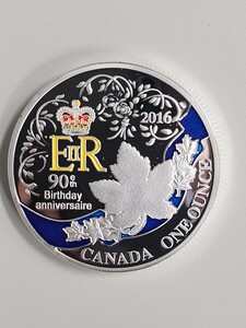 １円スタート　カナダ金貨 コレクションコインエリザベス女王誕生90周年記念メダル銀メッキメイプルリーフ