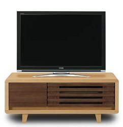 ソロン 95 TVボード TV台 テレビボード タモ ウォールナット プッシュオープン 新品 一部地域除く送料無料