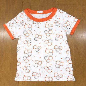 美品 Courreges クレージュ 総柄 リブカットソー 13(XL) 白系 ホワイト系 半袖 Tシャツ LL 2L ゆったり 大きい 国内正規品 レディース