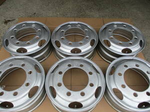 TOPY　19.5×6.75　JIS　8H　136　大型車用スチールホイール　両面再塗装品　中古6本セット