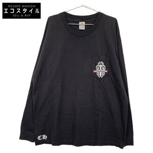 Chrome Hearts クロムハーツ ブラック バック 迷彩クロス 長袖Tシャツ ブラック XXL トップス コットン メンズ 中古