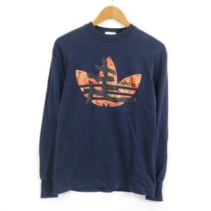 80s 90s adidas 走 トレフォイル ロングスリーブ 長袖Tシャツ sizeS/アディダス デサント 0504