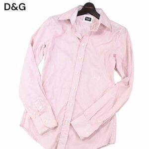 D＆G ドルチェ&ガッバーナ 通年 レギュラーカラー 長袖 ストライプ シャツ Sz.46　メンズ　I4T01030_3#C