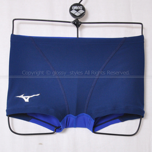 K1894-05■美品 mizuno ミズノ EXER SUITS エクサスーツ ショートスパッツ練習用競泳水着 N2MB8061 ネイビー×ブルー S