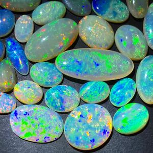 遊色効果!!◯天然オパールおまとめ101ct◯o 約20.2g ルース 裸石 宝石 ジュエリー jewelry white opal 遊色 ◎w5 C33 