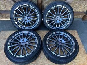 【スバル純正】レヴォーグSTI純正ホイール4本セット 18インチ7.5J×4 中古スタッドレス付き 225/45R18 ENKEIホイール ヨコハマアイスガード