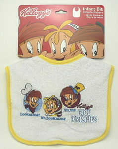 ◆新品◆長期保管品◆即決価格◆ケロッグ◆Kellogg◆刺繍ビブ◆３人◆スタイ◆よだれかけ◆