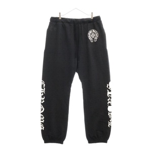 CHROME HEARTS クロムハーツ CH PLUS SWTPANTS CHプラス 総柄CHプラスプリント ホースシュー ロングスウェットパンツ ブラック