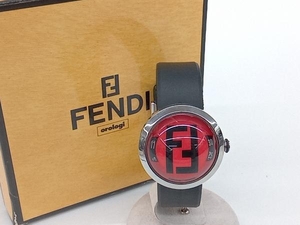 FENDI　フェンディ　FF　ブゾラ　8010G　レッド×ブラック　電池式　クォーツ　腕時計 店舗受取可