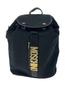 MOSCHINO◆リュック/ナイロン/BLK