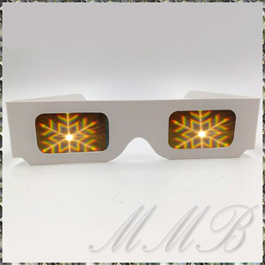 Rainbow Prism 3d Glasses 夜景 眼鏡 ロマンチックイルミネーショングラス メガネ 花火めがね (雪の結晶SNOWFRAKE) 【送料無料】