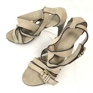 バーバリー/Burberry★ハイヒールサンダル/アンクルストラップ【37/23.5/ベージュ/BEIGE】Shoes/sandal◆Q-171