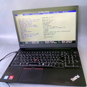 JK4126 Lenovo Thinkpad E590/Core i7-8565U 1.80Ghz /メモリー：16GB/SSD:512とHDD500GB/BIOS確認だけ