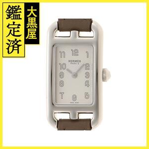 HERMES　エルメス　ナンタケット　NA2.110.220　SS/レザー　女性用クオーツ時計【473】