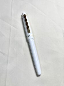 カジュアル万年筆　ホワイト　クラシックデザイン　フォーマル　筆記具　ペン　コンバーター付(455)