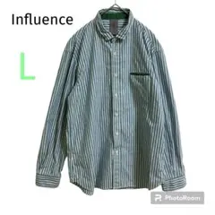 Influence  インフルエンス　メンズ　シャツ　カジュアル　ストライプ　L