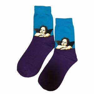 2000円以上送料無料！ラファエル　天使☆絵画柄ソックス　23〜25cm【レディース】wishbone_socks 男女兼用