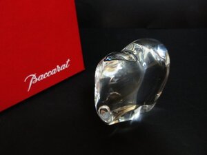 XD791△ Baccarat/バカラ/ペーパーウエイト/象/エレファント/高さ7x幅3.2x長さ6.4cm/箱入り/クリスタルガラス インテリア 置物 / 美品